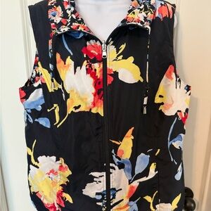 Floral Zip-Up Vest